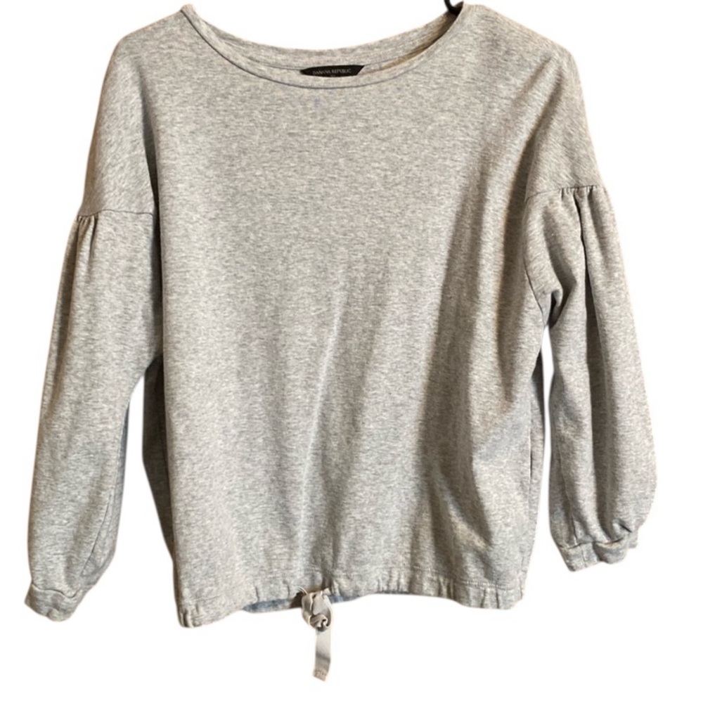 Banana Republic Cropped 3/4 Sleeve Top Gray XS